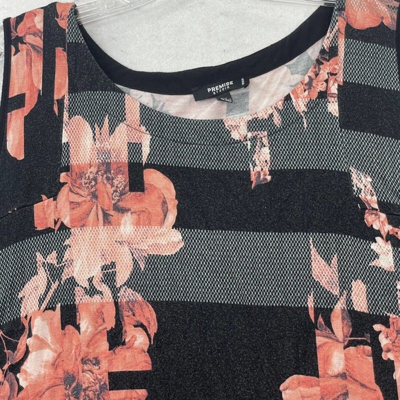 Women’s Plus Size 2X Premise Studio Black & Pink Floral Long Tunic Tank Top - Picture 15 of 16